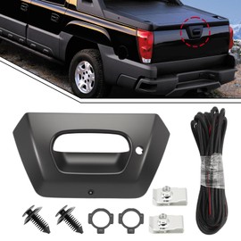 Werruibon Backup Camera with Tailgate Handle Bezel Trim Compatible with 2002 2003 2004 2005 2006 Avalanche 1500 2500 Pickup Truck Replaces 93440179 15094722 GM1916104 GM1916105