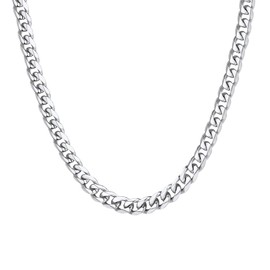 Cuban Chain for Men Stainless Steel Neck Chain 6mm 20 inch Male Necklace