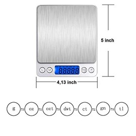 Digital Kitchen Scale Small and Portable Electronic Weighing Scales with LED Backlight Display for Kitchen Food, Coffee, Jewellery,Coffee (Range 0.01-3000g)