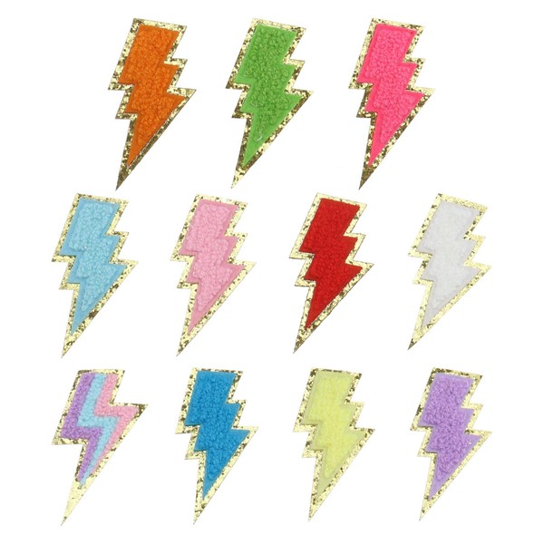 Create idea Pack of 11 Lightning Embroidery Appliques for Sew-on