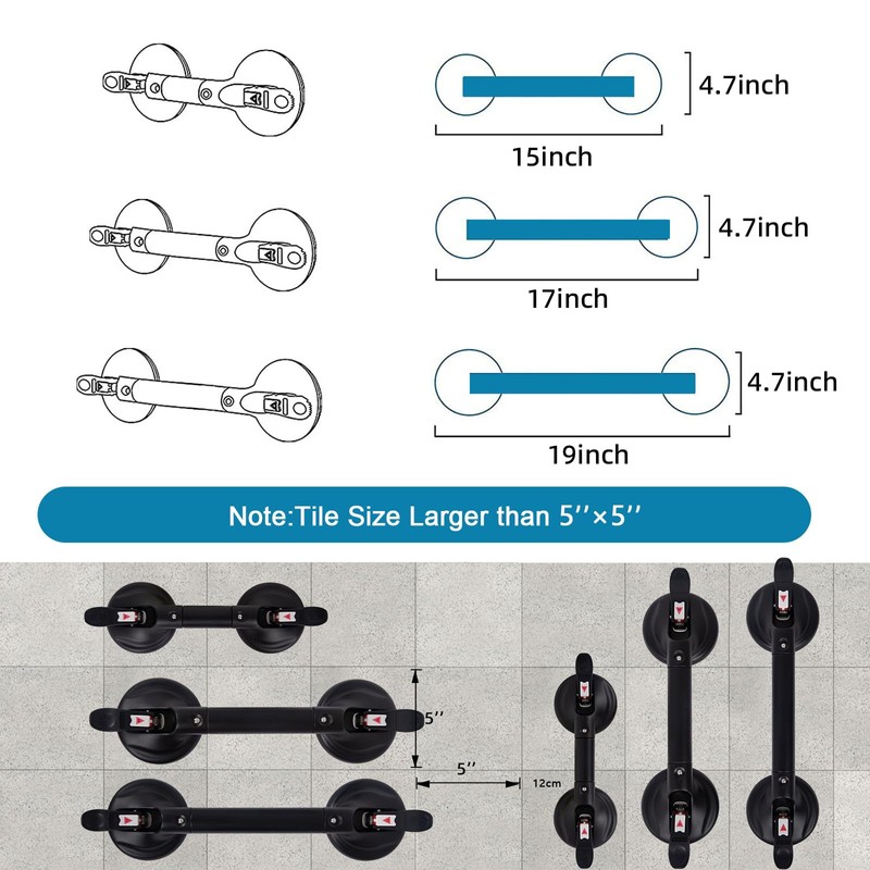 HEINSY 15inch Suction Shower Grab Bar, Portable Shower Handle Bar