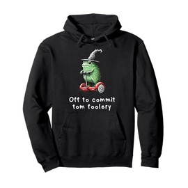 Whimsical Frog Wizard Off To Commit Tom Foolery Frog Meme Pullover Hoodie