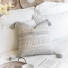 BlissBlush Gray Decorative Throw Pillow Cover 22X22, Boho Accent Pillow