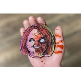 Handmade Metal Brooch Lapel Child’s Play Chucky Pizza Face Pin Good Guys