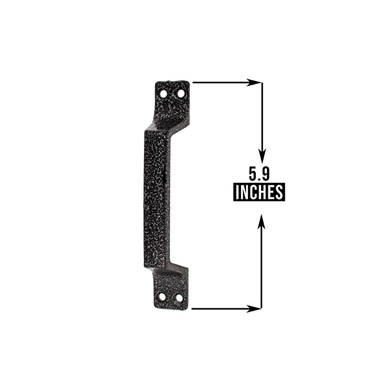 Heavy Duty Metal Door Handle for Grab - Black Rustic