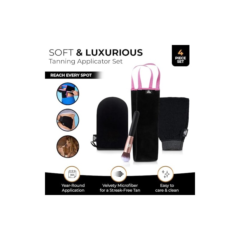 Bronze Tan 4 Set Kit Self Tanner Applicator - Back