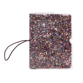 Women's Wallet Credit Card Loyalty Card Coupons Holder Mini Photo Album Organizer (Chunky Multi Color Glitter)