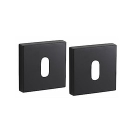 THIRARD 00966781 - Pair of Rosettes Square 50 x 50 Black Matt - Elegant Design - Bore: Keyhole - Accessories/Equipment - Door Equipment, Black Mat