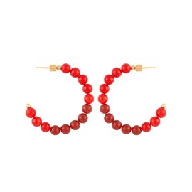 2025 New 86 York Brand Simple and Fashion Brass C-shape Bead Hoop Earrings Light Luxury Zircon Earring for WomenColor: EMILIANARG