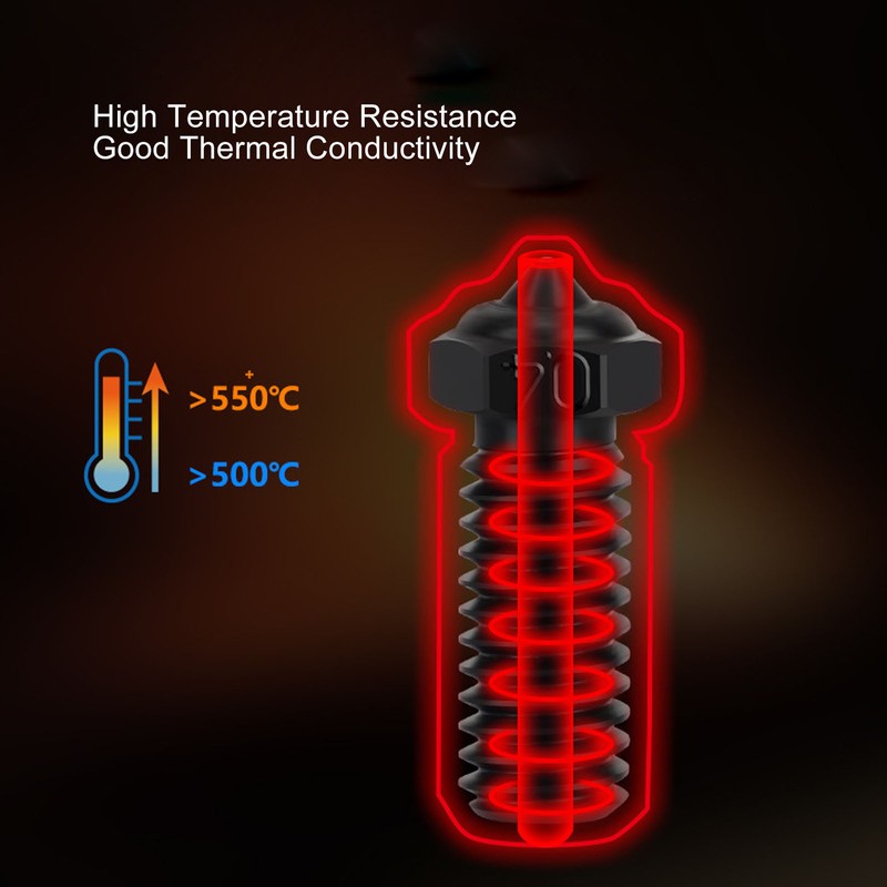 5Pcs 3D Printer Nozzles Set Stainless Steel 1.75mm 0.4mm Brass