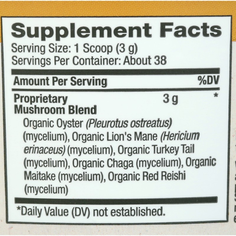 BAREORGANICS Organic Mushroom Immune Blend 4 oz