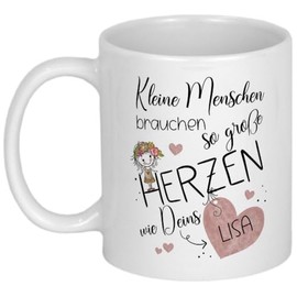Abschiedsgeschenk Erzieherin Geschenk Kleine Menschen Dankesch√∂n Geschenke klein Kindergarten Abschied Tagesmutter Erzieher Lehrer Lehrerin Danke sagen Tasse personalisiert