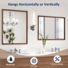 WEER Walnut Bathroom Mirror 24x36 Inch, Walnut Wood Grain Framed