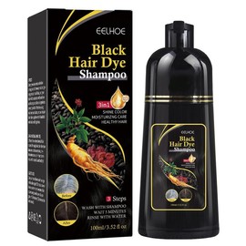 EELHOE Blackening Hair Shampoo. A shampoo enriched with Polygonum Multiflorum extract, which nourishes, cleans, repairs hair, making it black, smooth and supple. Cream Cleanser Conditioner Cleansing Haircare Blend - Color:  black