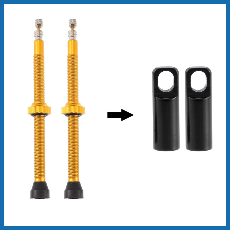 A ABSOPRO 2pcs Aluminum Alloy 80mm Bike Tubeless Valve Stems