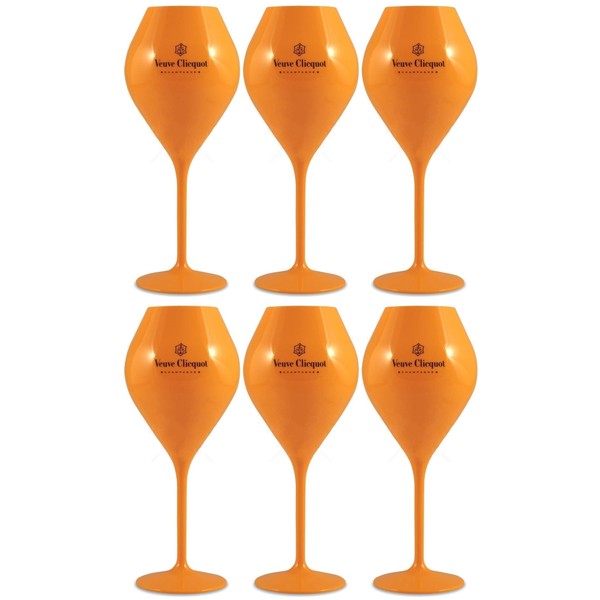 Veuve Clicquot Veuve Clicquot 6x Yellow Trendy Champagne Flutes Polycarbonate