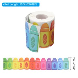 PATIKIL 3" x 61Ft Bulletin Board Border,Crayon Scalloped Trim,Colorful