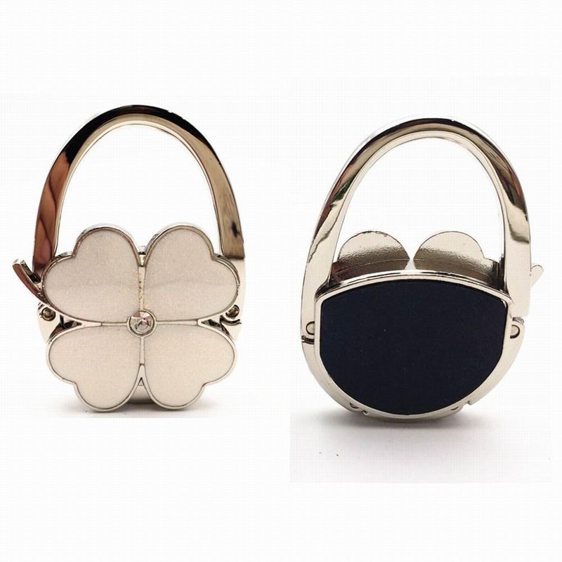 ROFLYER Clover Design Foldable Handbag Hanger Folding Purse Table Hook