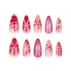Kaichen Press On Nails - 3D Red Flower Medium Almond