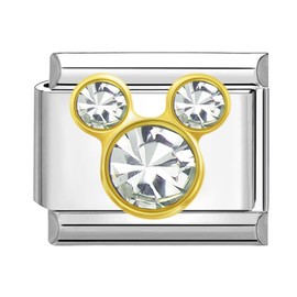 Quiges - 9mm Italian Style Charm Link Module Stainless Steel Mouse for Italian Style Bracelets