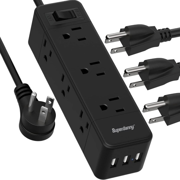 Power Strip Surge Protector, 9 Widely Spaced Outlets with 3