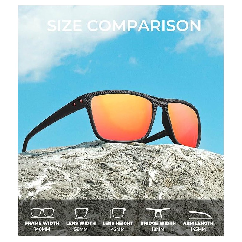 Paleshy Unisex Rectangle FrameSunglasses -Simple Trendy Designfor Everyday and Outdoor
