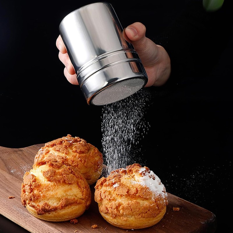 ZUIHUI Powder Sugar Shaker Duster with Lid, Fine Mesh Shaker