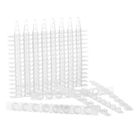 CryoKing 0.1ml 8-Strip PCR Tubes, Clear PCR Tubes with Flat Caps, Ultra Thin Wall PCR Reaction Tubes, Polypropylene Microcentrifuge PCR Tube, DNase/RNase Free, 125 Sets/Pack