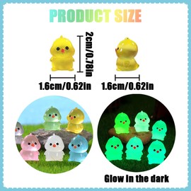 WELANE Luminous Chicken, 30 PCS Mini Resin Chicken for Miniature Moss, Landscape Garden Decoration (2 x 1.6cm/0.78 x 0.62in)
