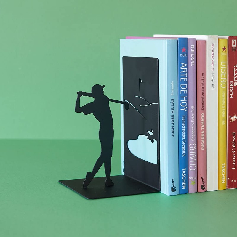 balvi Bookend Backswing Colour Black Bookend for Your Books in