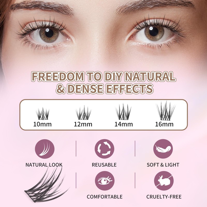 Lash Clusters 80 Pcs Cluster Lashes Natural Look DIY Eyelash