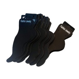 50Pcs Anklet Display Paper Card Set Feet Shape Blank Cardboard Jewelry Holder Hanger Tags Jewelry Display Cards Collection Cardboard for Earrings Necklace Display and Jewelry Packaging, Black