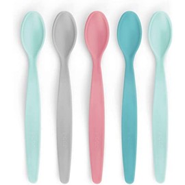 Reer 23022 BabySpoon Feeding Spoons Set, 5 Pieces, Baby Spoons, Feeding Spoons with Extra Long Handle, Multi-Colour