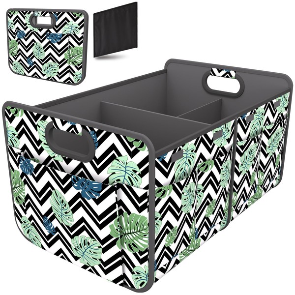Homeve Homeve Trunk Organizer, Car Storage, Reinforced Handles, Collapsible Multi-Compartment