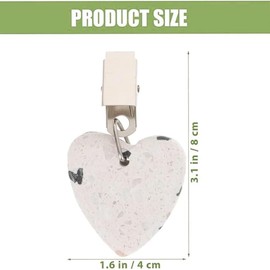 8 Pcs Tablecloth Weights Hangers,Heart-Shaped Table Cover Weights Stone,Table Weights Hangers with Metal Clip,Tablecloth Cover for Tablecloth Decoration,Family Dinner Outdoor Picnic