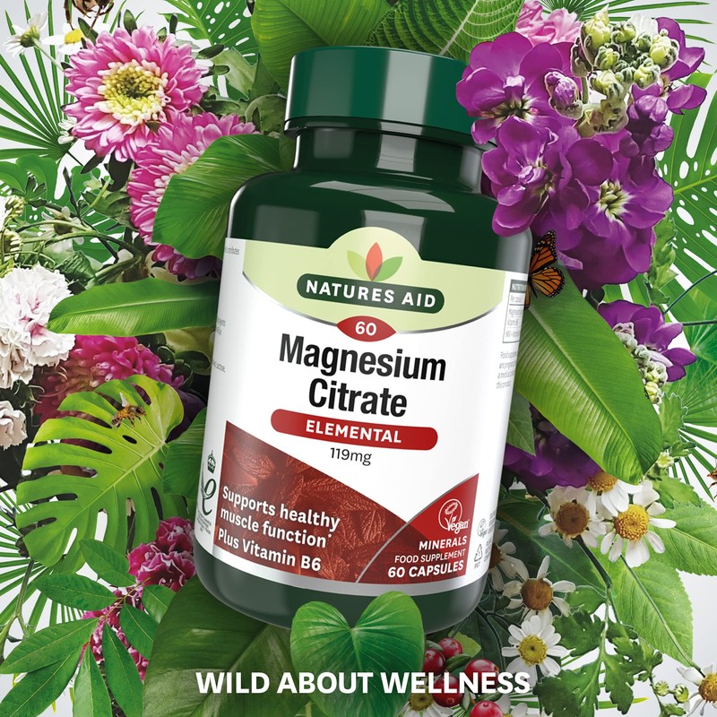 Natures Aid Magnesium Citrate 750 mg Capsules with Vitamin B6,