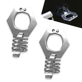 Jewkot 2 PCS RV Water Heater Latch Replacement with Spring, Waterproof Durable Metal Vehicle Cam Lock Part, Twist Design, Universal 1.5In Automotive Heater Accessories (Silver)