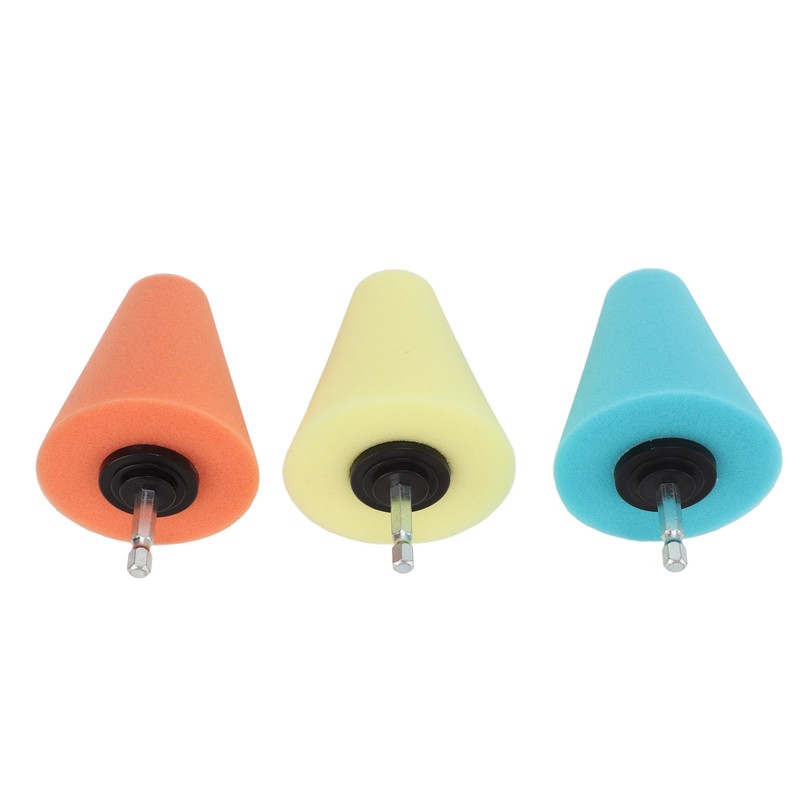 3PCS Hub Conical Polishing Sponge Buffing Foam Pad Wheel Care