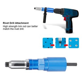 Rivet Gun Head Attachment, Rivet Drill Attachment for Drill Riveter Electric Rivet Nut Gun Riveting Tool Riveting Drill Conversion Adaptor Insert Nut Tool