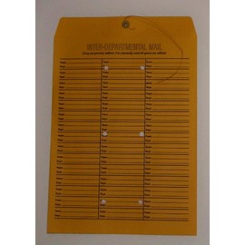 Interdepartmental String-Tie Envelopes, 12 x 16 (Pack of 25) 71 Entries Per Envelope, Printed On Both Sides