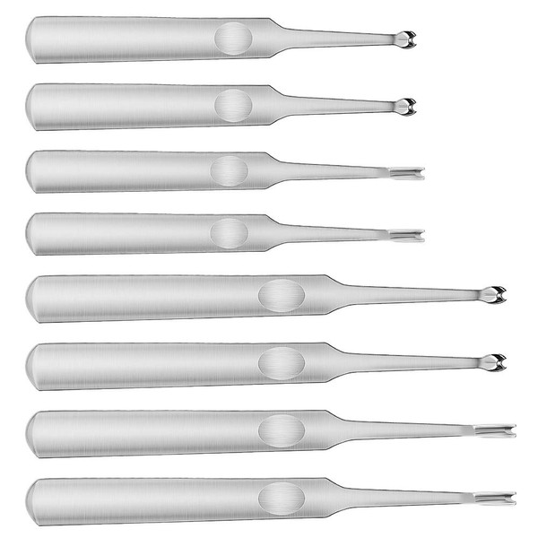 8-Piece Leather Tool Set V-Shaped U-Shaped Groove Work Hand Leather Edge Skiving Basic Hand Tool Made of Stainless Steel for Carving Work (4 Styles)