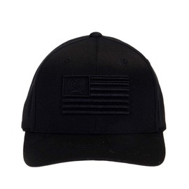 Cinch Men's Black on Black Flag Embroidered Cap Black S/M