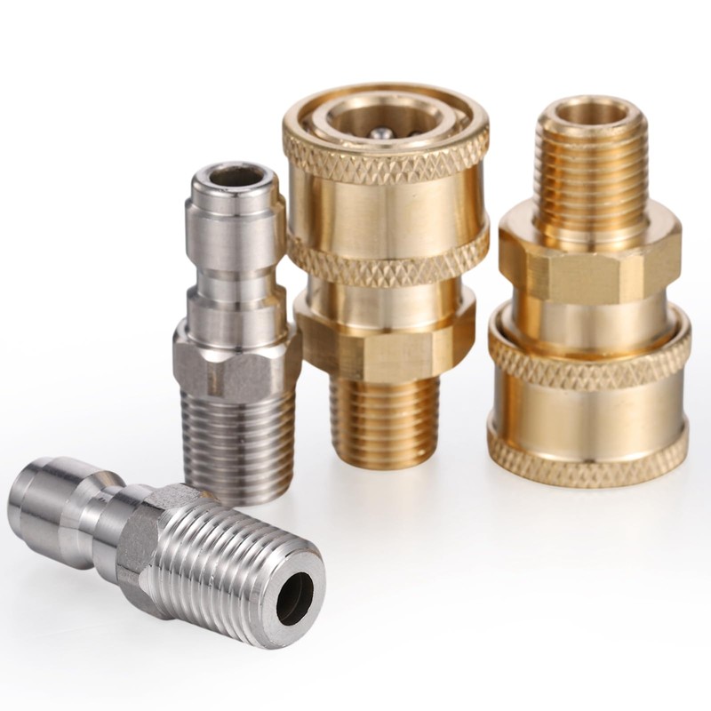 Shimeyao 4 Sets NPT 1/4 Inch Pressure Washer Coupler Quick