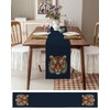 Table Runner, Cool Tiger Eyes and Ears Wild Life Cotton