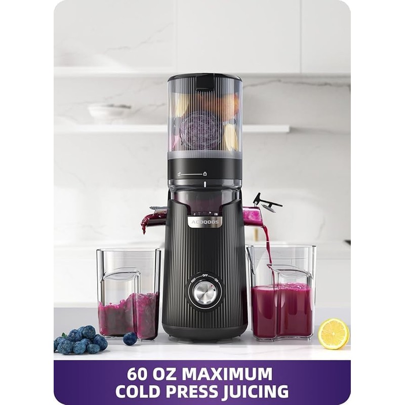 ACOQOOS Juicer Machines, 5.3" Wide Chute for Whole Fruit and