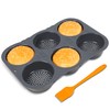 AKS Co Hamburger Bun Pan, Non-Stick Silicone - Oven-Safe, Vented