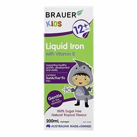 Brauer Natural Baby and Kids Liquid Iron with Vitamin B 200 ml, Multicolour