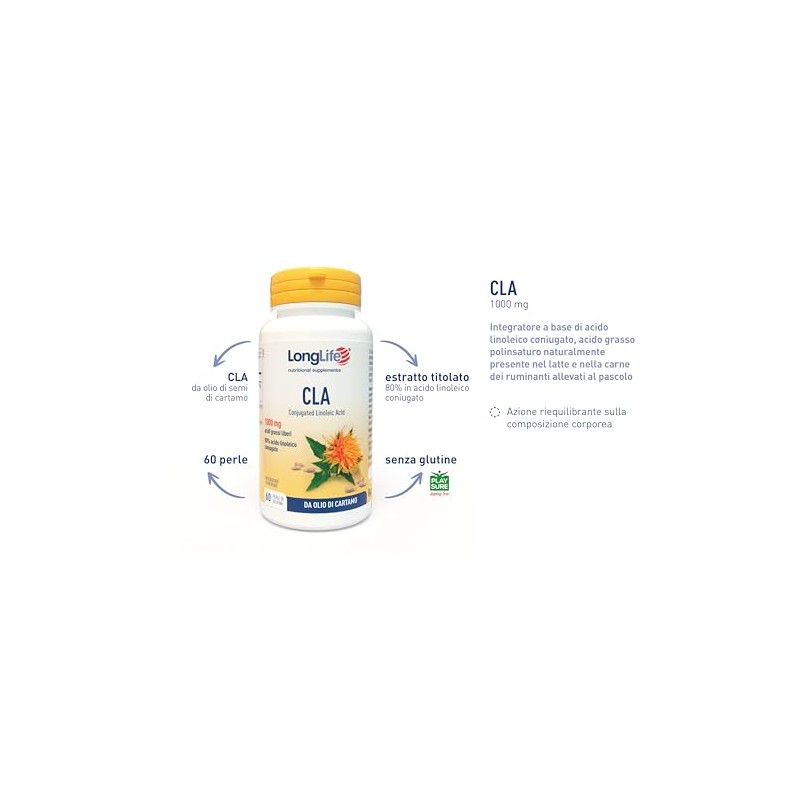LongLife® CLA | Integratore di acido linoleico coniugato titolato all’80%