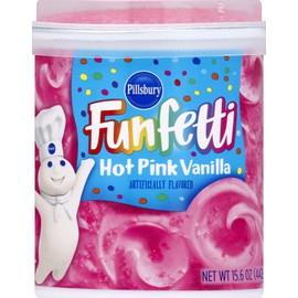 Pillsbury Funfetti Hot Pink Vanilla Flavored Frosting, 15.6-Ounce (Pack of 8)