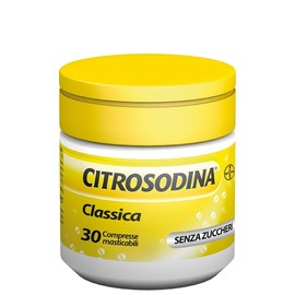 Citrosodina Masticabile Effervescente Digestivo per Digestione Difficile con Acido Citrico e Bicarbonato di Sodio, Senza Zucchero, 30 Compresse Masticabili al Limone